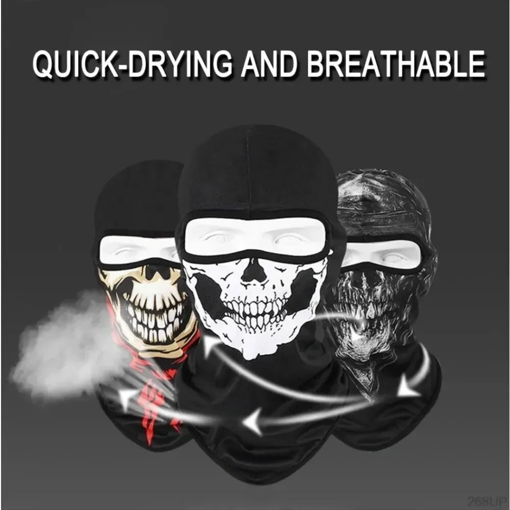 Tactical Skull Ghost Printed Full Face Mask Balaclava Halloween Ski Motorcycle